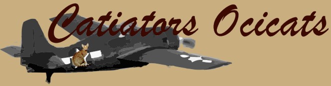 Our Catiators Ocicat logo a F-4 Wildcat and Auxarcs Pralines and Creme